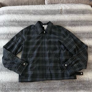 Hope Brand Grey and Black Plaid Lined Jacket Dark Academia Man 52 Women 44